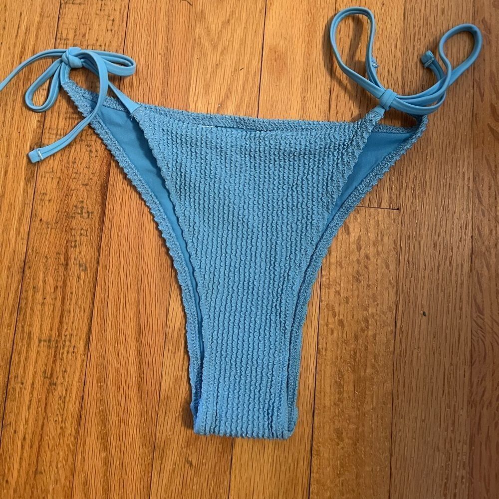 Aerie Light Blue Textured Swim Bottom